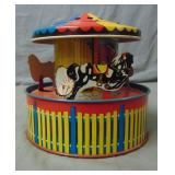 Tin Lithograph Musical Merry-Go-Round.
