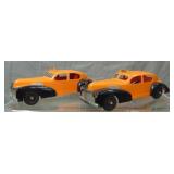 Pair of Hubley Taxi Cabs.