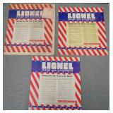 3 Different Lionel 1941 Dealer Catalogs