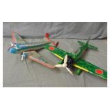 2 Toy Friction Prop Powered Airplanes