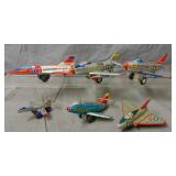 6 Assorted Tin Japanese Jets