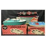 3 Boxed Wood & Plastic Battery-Op Boats