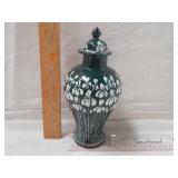 Vintage "Green Vase W / White Flowers"