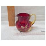 Vintage "Amberina Red Yellow Blown Art Glass"