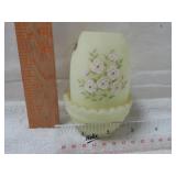 Vintage "Fenton - Glass Candle Holder With Flower