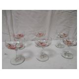 (6) Hand Painted - Plumeria Flower Wine Glasses