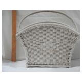 White Wicker Magazine Holder