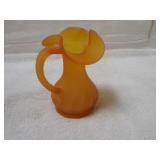 Vintage "Hand Blown Orange Glass Creamer"