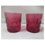 Vintage (2) "Pink Cranberry Glasses"