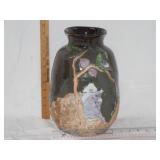 Handmade "Vase w/Bird and Monkeys"