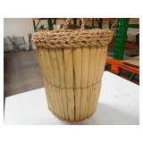 Vintage Handmade Basket, Bamboo & Rope