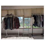Shirts, Pants, and Clothing Racks