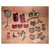 Bulk (12) Chevron Ruby Glass Lenses, 1941 Ford Tail Lamp & Brackets