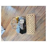 Wine rack, wine stoppers, Pottery Barn winebags