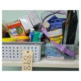 Laundry supplies, puddy, knife, etc.