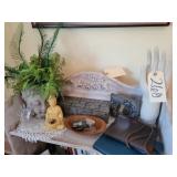 Leather style notebooks, porcelin hand ,crystal