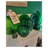 Green depression glasses