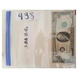3 $10 bills