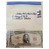 Series 1953, 1963 & 1969 (2- stamped red,
