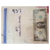$3 Consecutive serial #5 bills