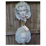 4 seasonal women face wall plaques