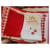 60x104  tablecloth, 8cherrry pattenplacemts