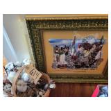 Folk Art Signed Smelling Cotton/ Basket of Cotton