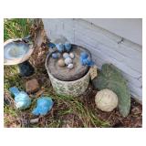 Blue birds, bird fountain , bird (repaired)
