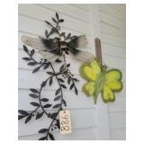 Hanging butterfly decor, green chair