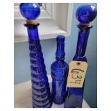 Cobalt blue bottles