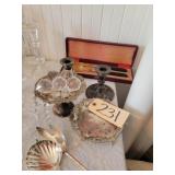 1920's art deco salad servers,Gorham candleholders