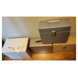 Fireproof box, 3 metal file boxes