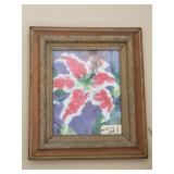 Floral Print in Antique Frame