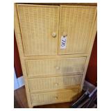 Yellow wicker chest