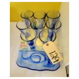 Bormioli  Rocco  Murano cobalt glasses, dish