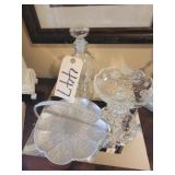 Aluminum small tray,footed compote, lotion bottle