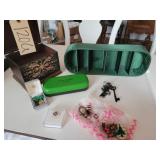 Vintage jewerly box, vintage cloth, skeleton keys,