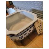 Blue & white planter