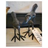 Rod iron black bird figurines