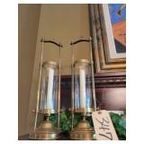 Pair of brass candle holders