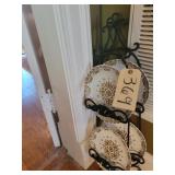 2 plate racks, plates, 1 large plate holder