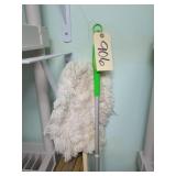 Dust mop, broom, trash can