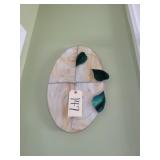 Stained glass leaf clock (12' w, 18' h)