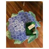 Green vintage dresser tray & small rug