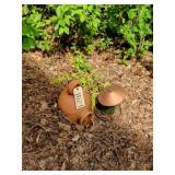 Clay pot, bird feeder (as-is)