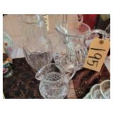Vintage night carafe & crystal pitcher