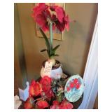 Amaryllis artificial flower, decorative plate