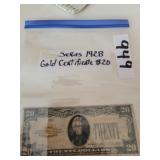 Series 1928 Gold Certificate $20