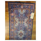 Wicker plantstand, 2 x 3 multicolor rug