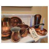 Copper Ethan Allen pitcher, copper pieces